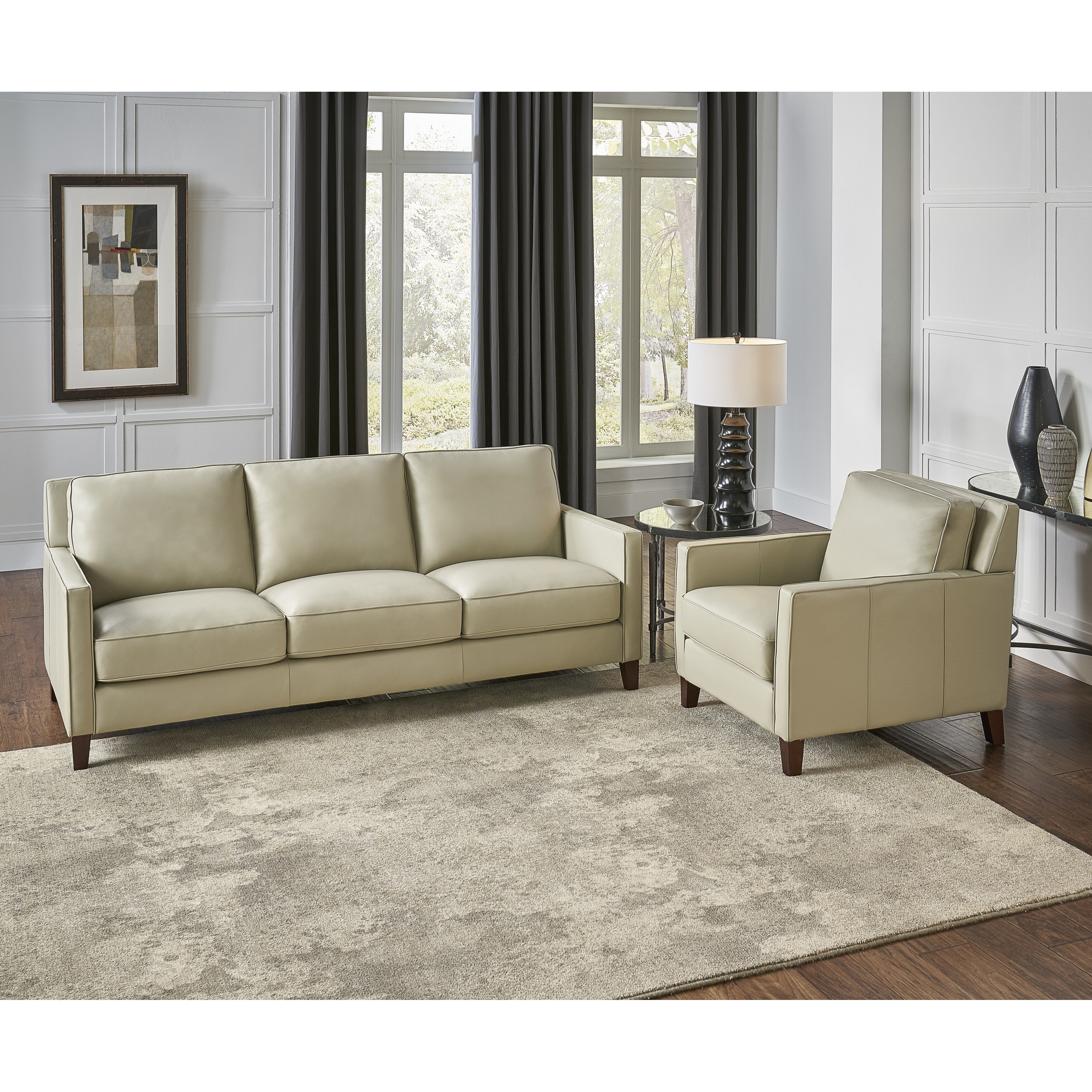 Shop Hydeline Ashby Top Grain Leather Sofa Sets Sofa And Chair