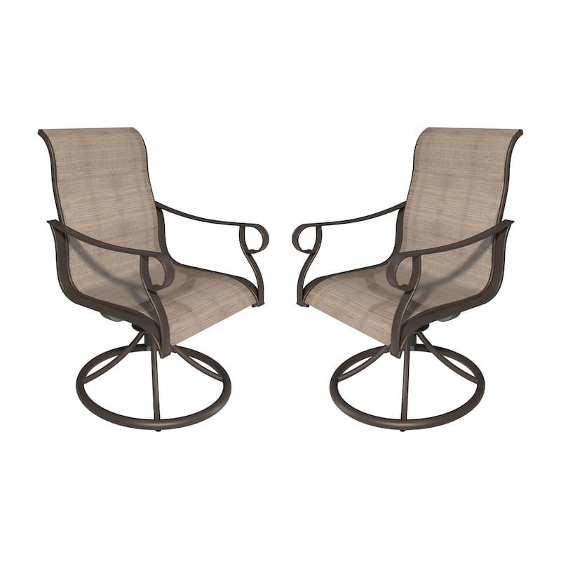 Clihome 360-Degree Textiliene Swivel Dining Chair (Set of 2)