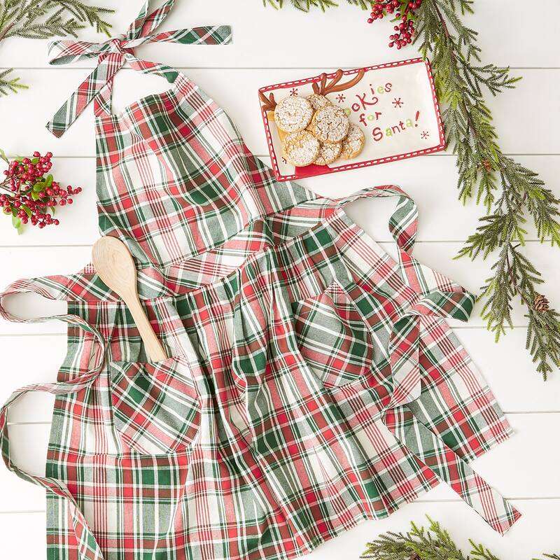 DII Yuletide Plaid Apron - Skirted Apron