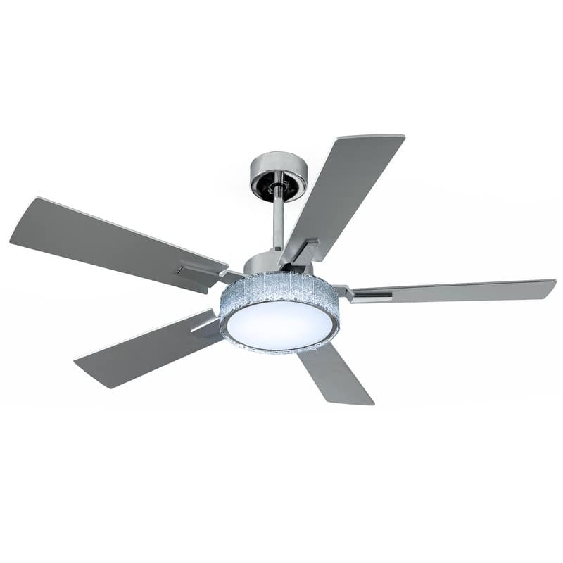Moasis 52 Inch 5-Blade Crystal Chandelier Ceiling Fans with Lights and Remote Control - 52 Inches