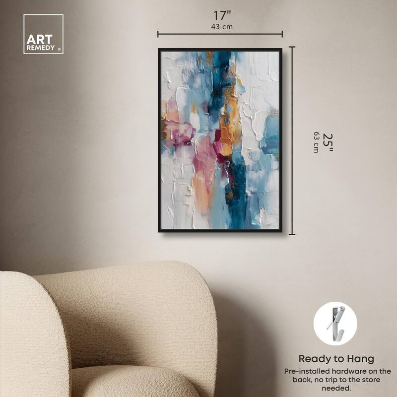 Petal Pink and Ocean Blue II Canvas by Art Remedy
