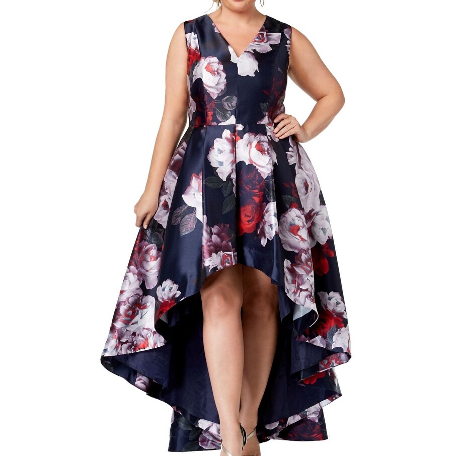 calvin klein high low floral dress