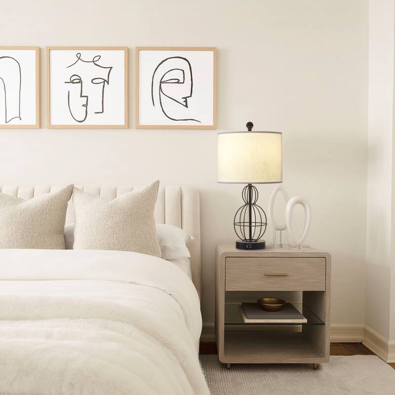 Metal Desk Lamp with USB Port (Set of 2)