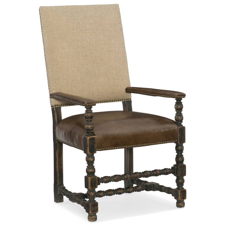 Hooker Furniture 5960-75400-BLK-SINGLE Comfort 24" Wide Hardwood - Distressed Anthracite / Beige