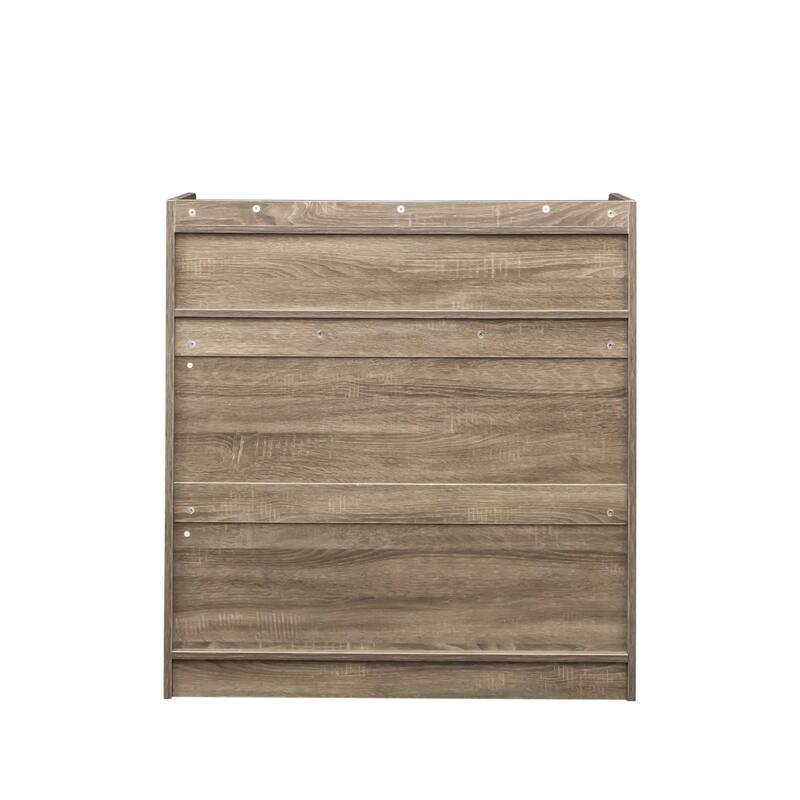 Barnwood Particle Board MDF Extendable Dining Table with Storage - 36.61 L x 98.43 W x 39.37 H in