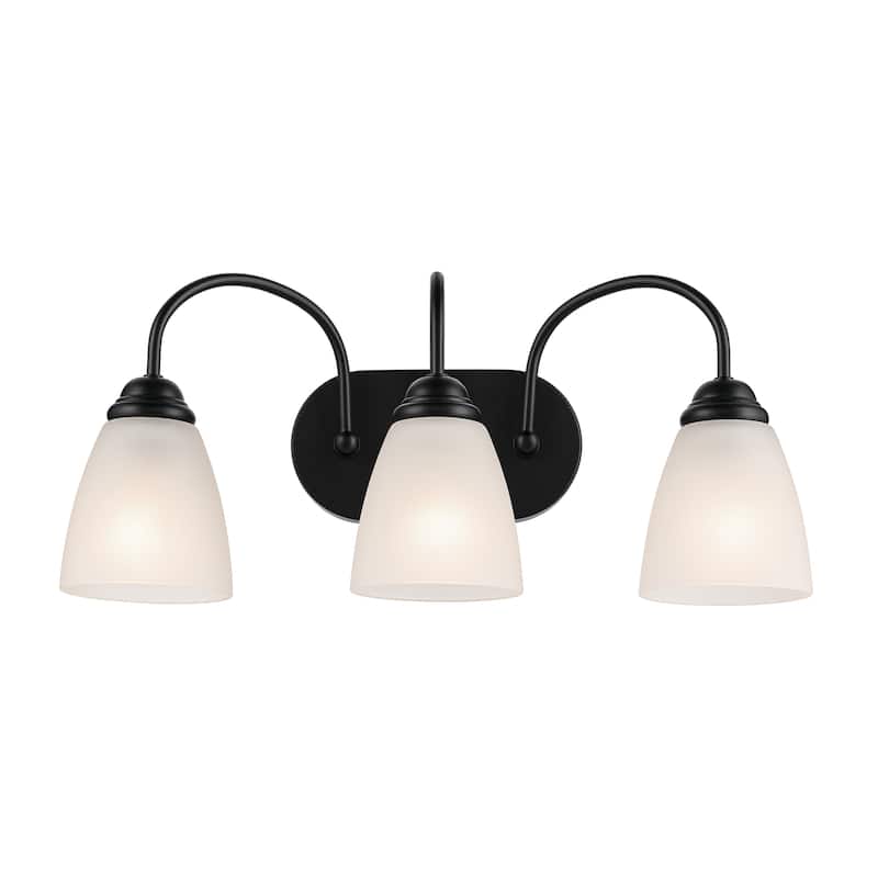 Kichler Lighting Jolie 3-Light Vanity Light with Satin Etched Glass in Black