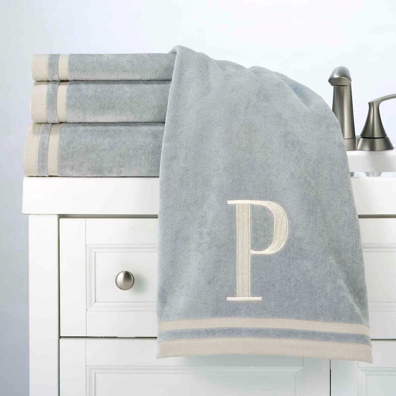 Avanti GRY/IVR Monogram 5-Piece Towel Set