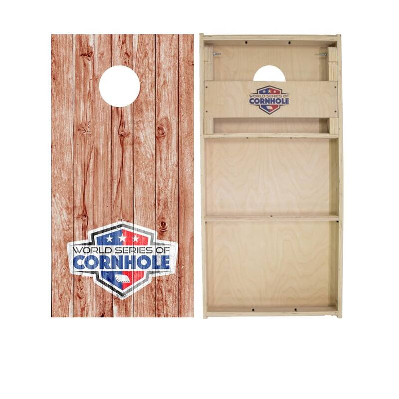 Plank Wood Regulation 2x4 Cornhole Board Set - Backyard - Include Case + LED Lights