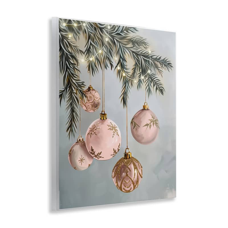 Stupell Pink Hanging Christmas Ornaments Wall Plaque Art Design By Arlington Prints