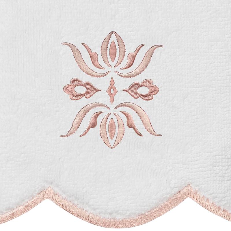 Authentic Hotel and Spa 100% Turkish Cotton FLOWER CREST Scallop Towel Collection