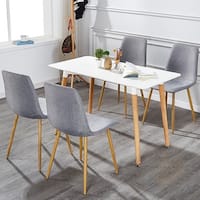 VECELO Kitchen Dining Chairs Sets Fabric Cushion Seat Back (Set of 4)