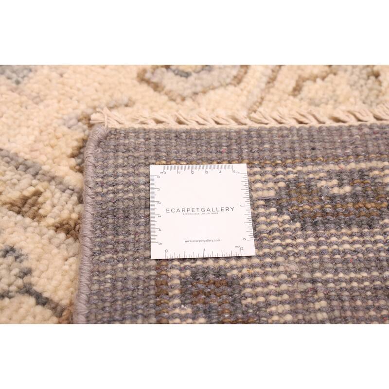 ECARPETGALLERY Hand-knotted Jules Serapi Ivory, Light Grey Wool Rug - 9'1 x 12'0