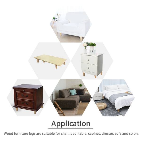 Shop 8 Inch Solid Wood Furniture Legs Round Tapered Sofa Bench Table Closet Feet Replacement Height Adjuster Wood Color 1pcs On Sale Overstock 28767341