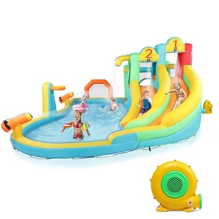 Inflatable Water Slide Bouncy Castle with Air Blower - N/A
