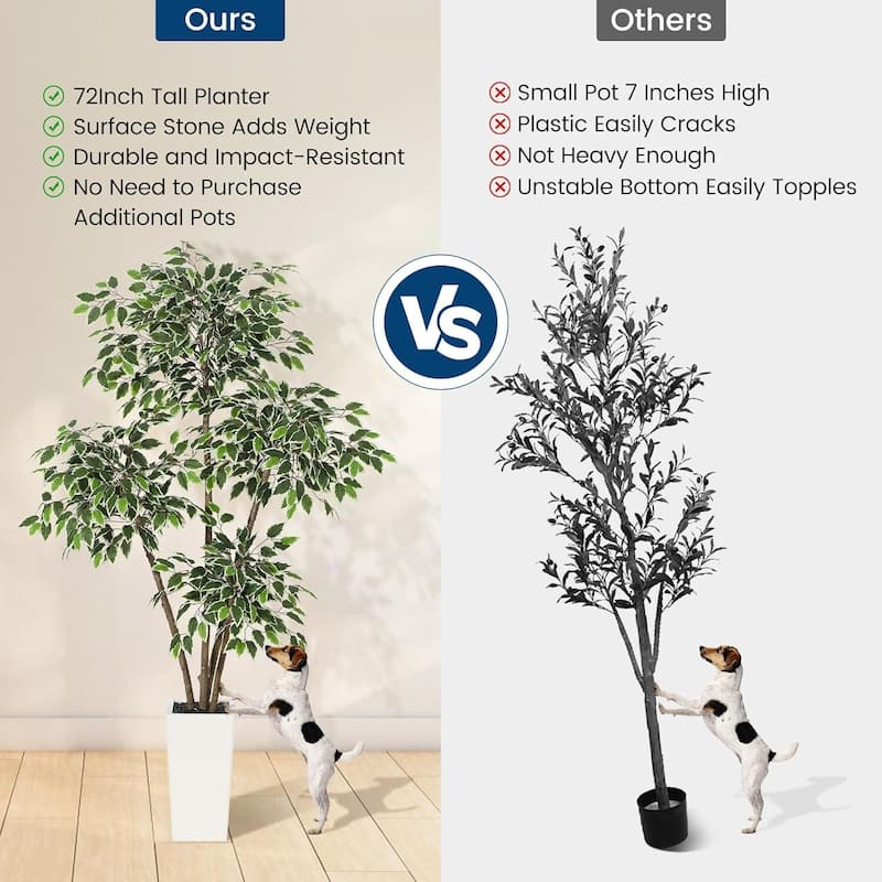 Artificial Faux Floor Plant, Ficus Tree for Home Decor