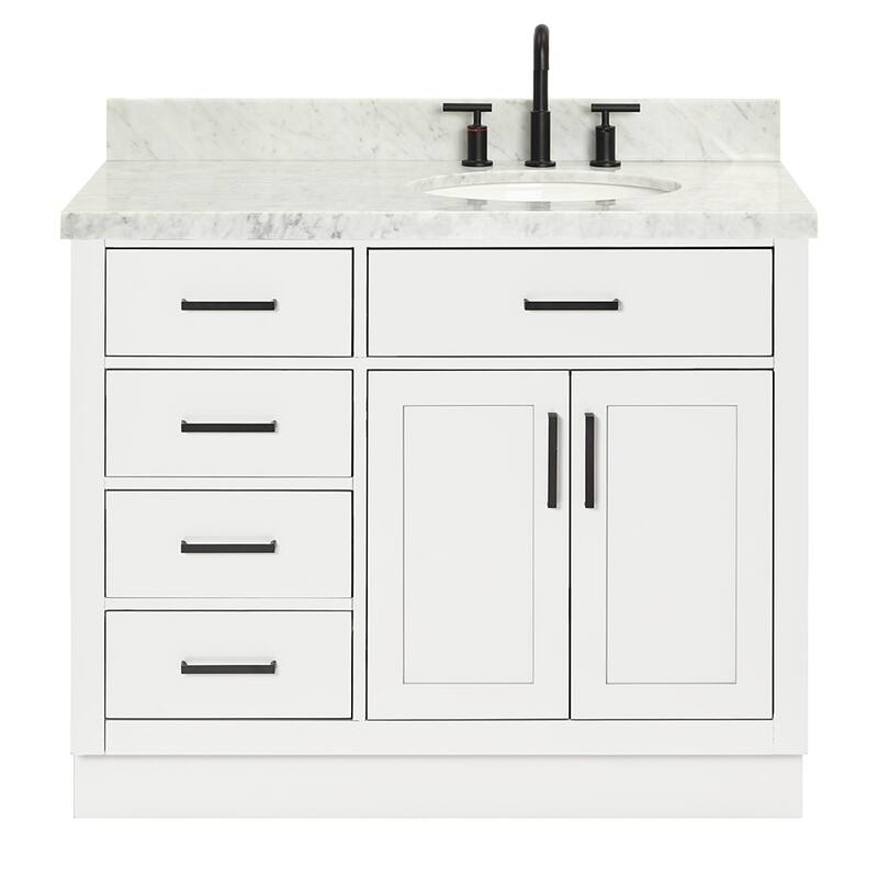 Ariel T043SRCWOVO Hepburn 43" Free Standing Single Basin Vanity Set - White