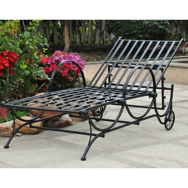 Black iron chaise sales lounge