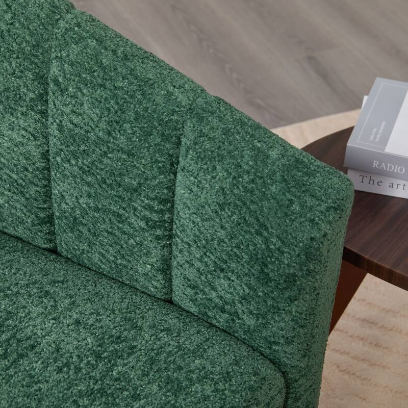 29.9" W Mid-Century Chenille Armchair with Metal Legs