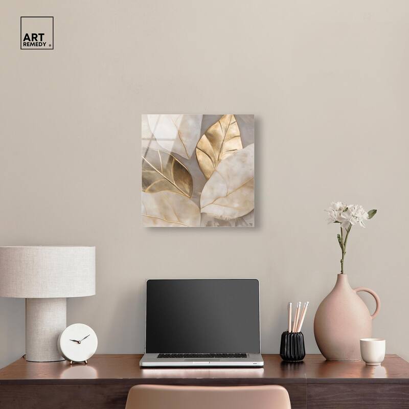 Golden Cascades Acrylic by Art Remedy, Ready to Hang