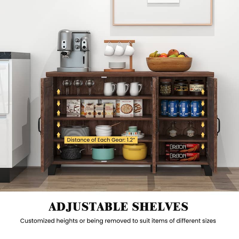 3-Door Buffet Sideboard Storage Credenza Cabinet Adjustable Shelf