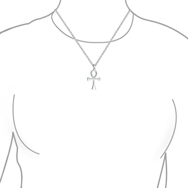 large sterling silver ankh pendant
