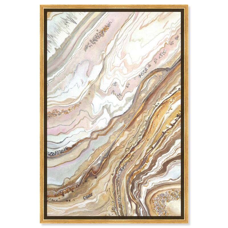 Art Remedy Royal Gold Geode Framed Mineral, Agate & Geode 1 Piece Canvas Wall Art - 37 x 55 - Gold