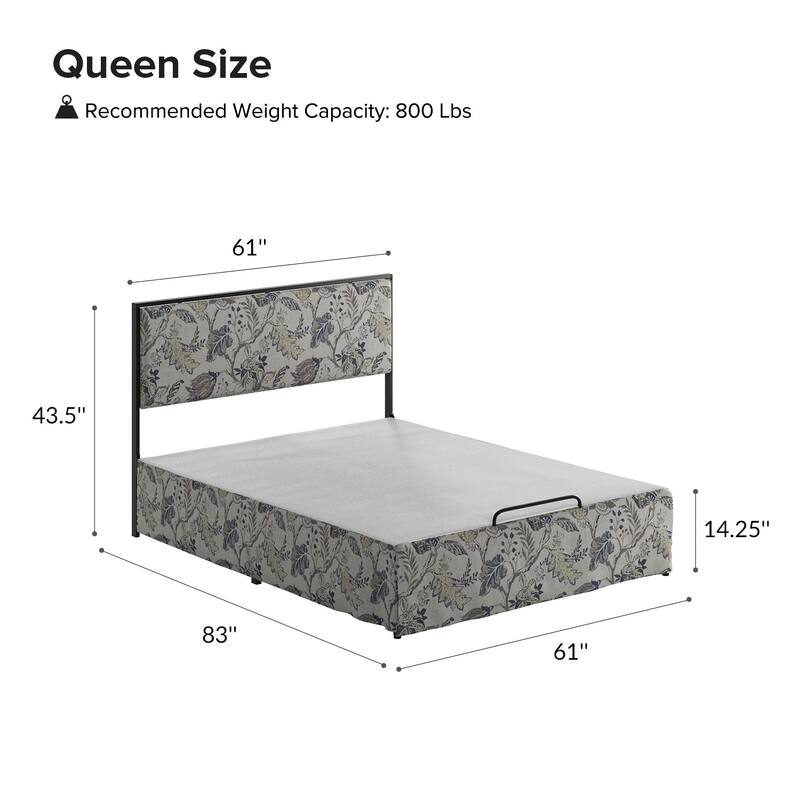 Oliver Modern Washable Slipcover Bed Upholstered Metal by HULALA HOME