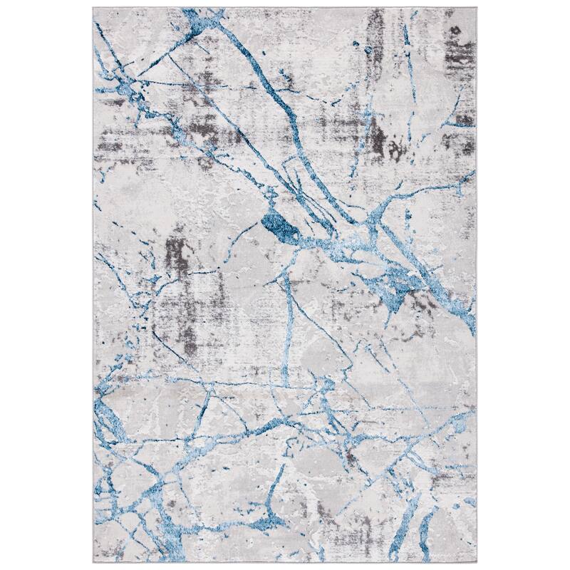 SAFAVIEH Amelia Alli Modern Abstract Distressed Rug - 2' x 4' - Grey/Blue