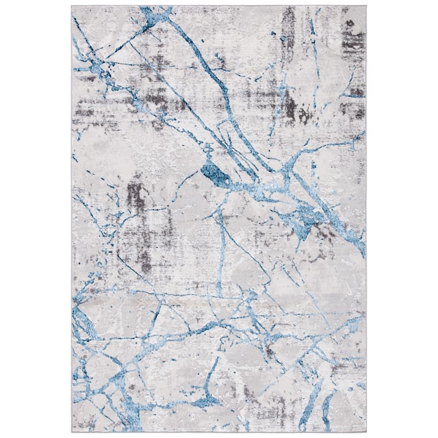 SAFAVIEH Amelia Fietje Modern Abstract Distressed Rug - 2' x 4' - Grey/Blue