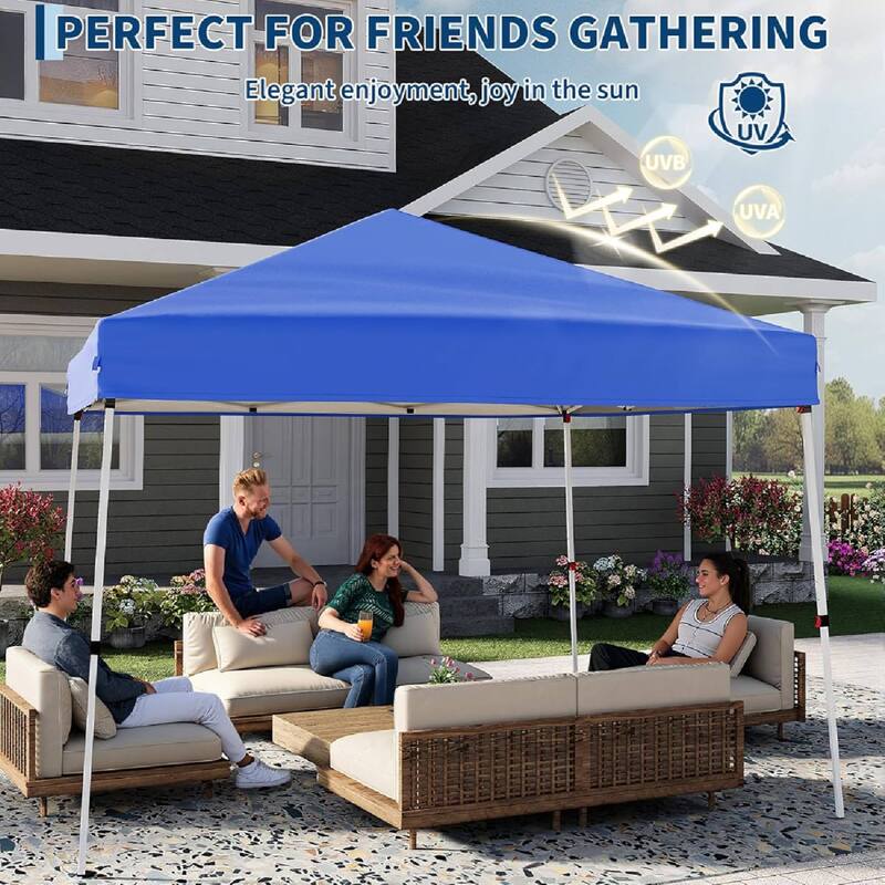 10x10FT Outdoor Portable Pop Up Tent Canopy with Carry Bag for Camping, Patio Deck Garden Beach