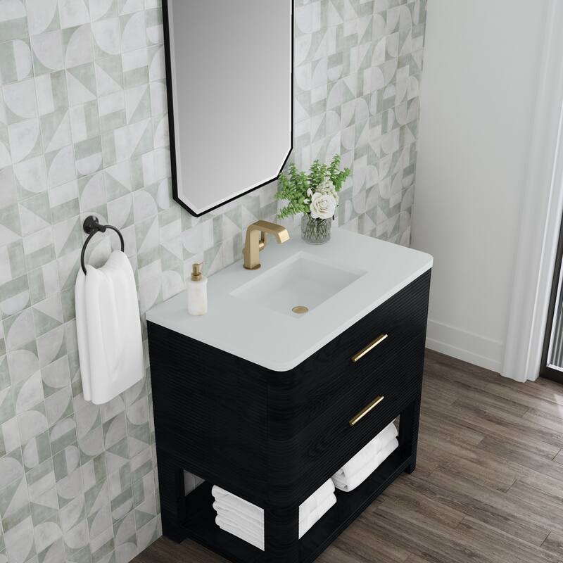 James Martin Vanities Lucian 36" Single Vanity, Carbon Oak