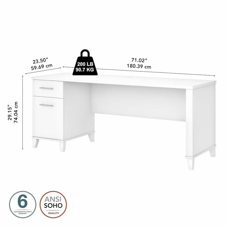 Bush Furniture Somerset 72W Office Desk with Storage Drawers