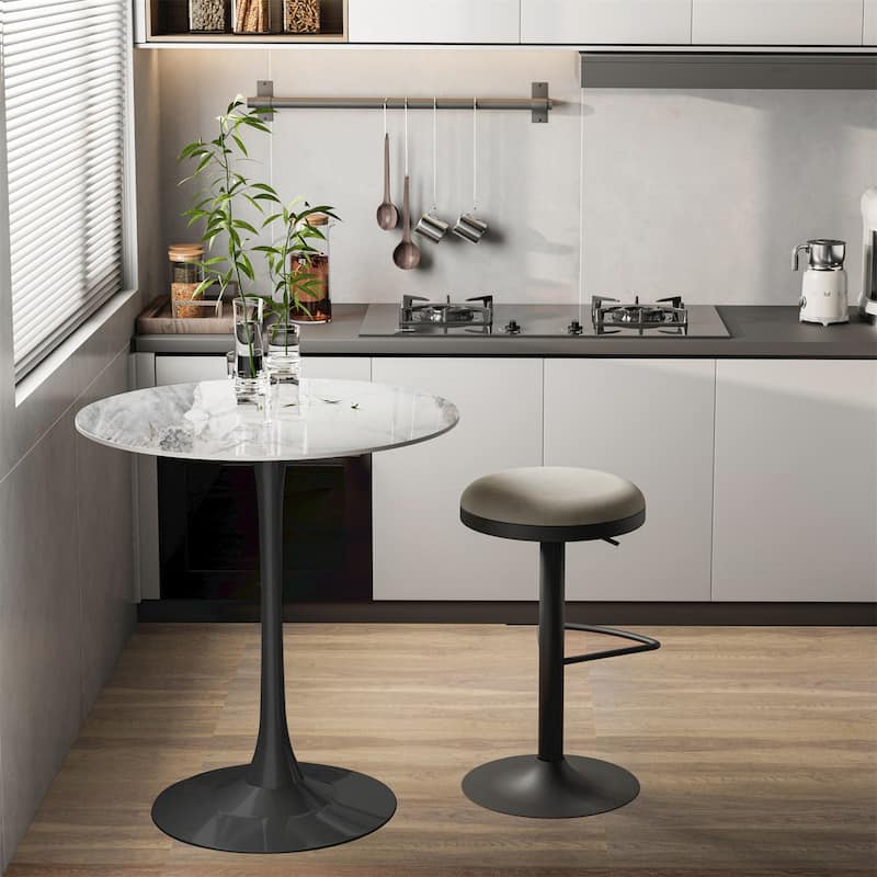 39.37" High Bar Table Round Cafe Bistro Pub Cocktail Kitchen Table Sintered Stone-top