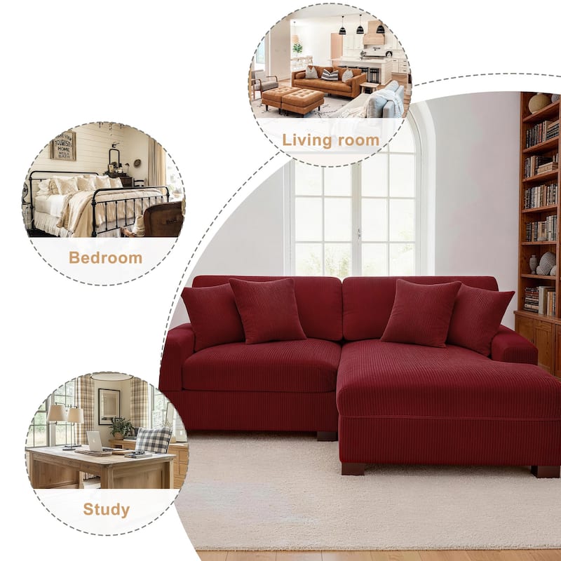 Oversized L-shaped Modular Sectional Sofa with Chaise Lounge