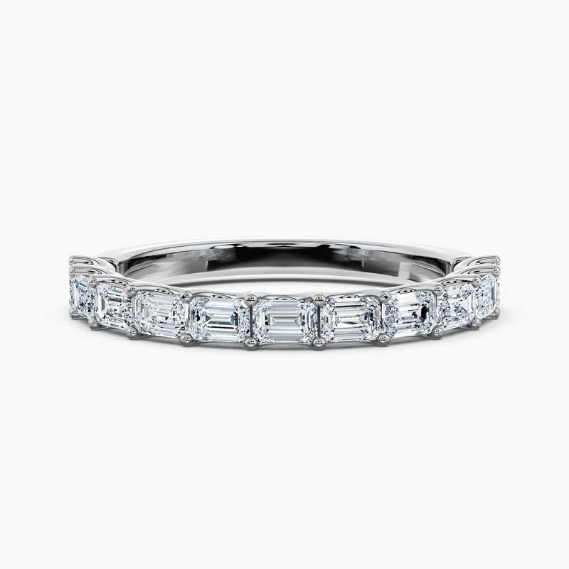 Auriya 14k Gold Emerald East-West Lab Grown Diamond Half Eternity Band 1.10 - 4.50 ct. tw. (F-G, VS) - 1.10 ct. wt. - 9 - White