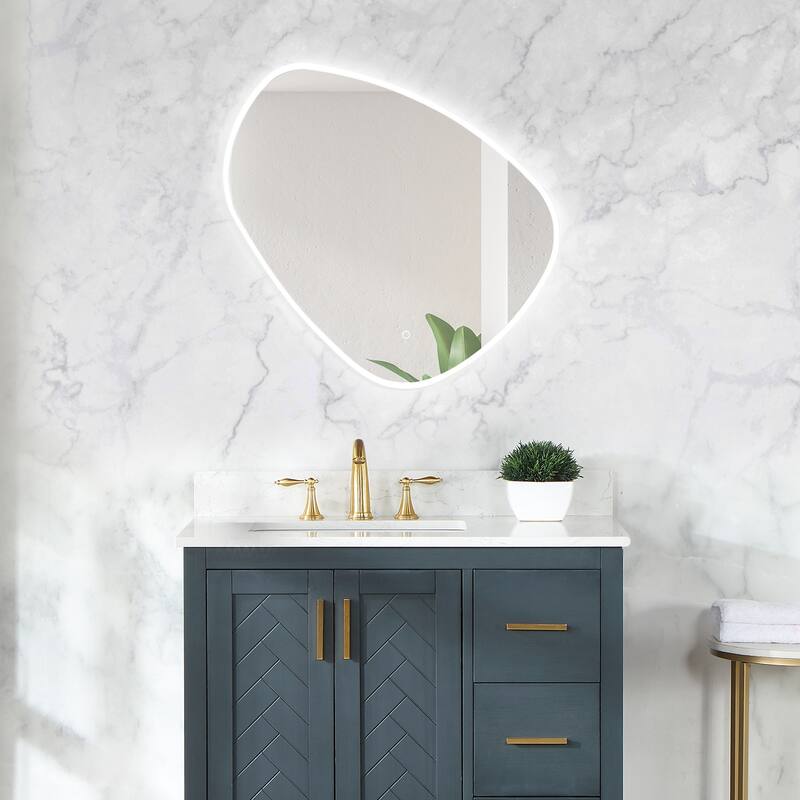 Altair Rasso Novelty Frameless Modern Bathroom Vanity LED Lighted Wall Mirror