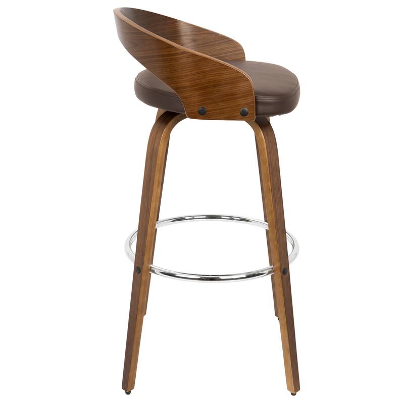 Carson Carrington Stavanger 30" Fixed-Height Bar Stool with Bent Wood Legs & Round Footrest (Set of 2)