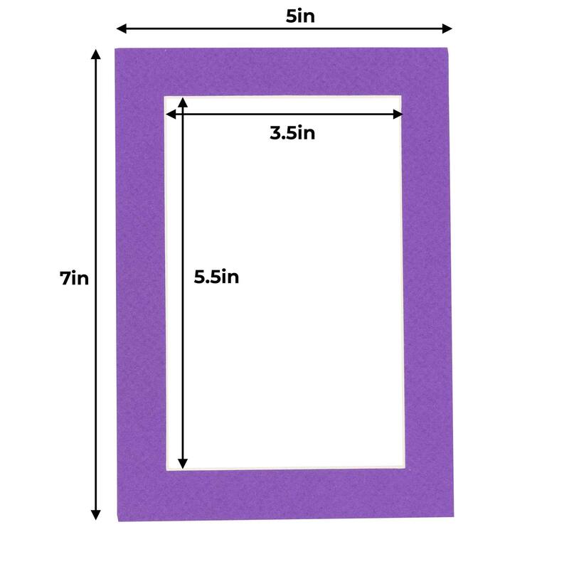5x7 Mat for 4x6 Photo Precut Purple Picture Matboard for Frames Measuring 5 x 7 Inches To