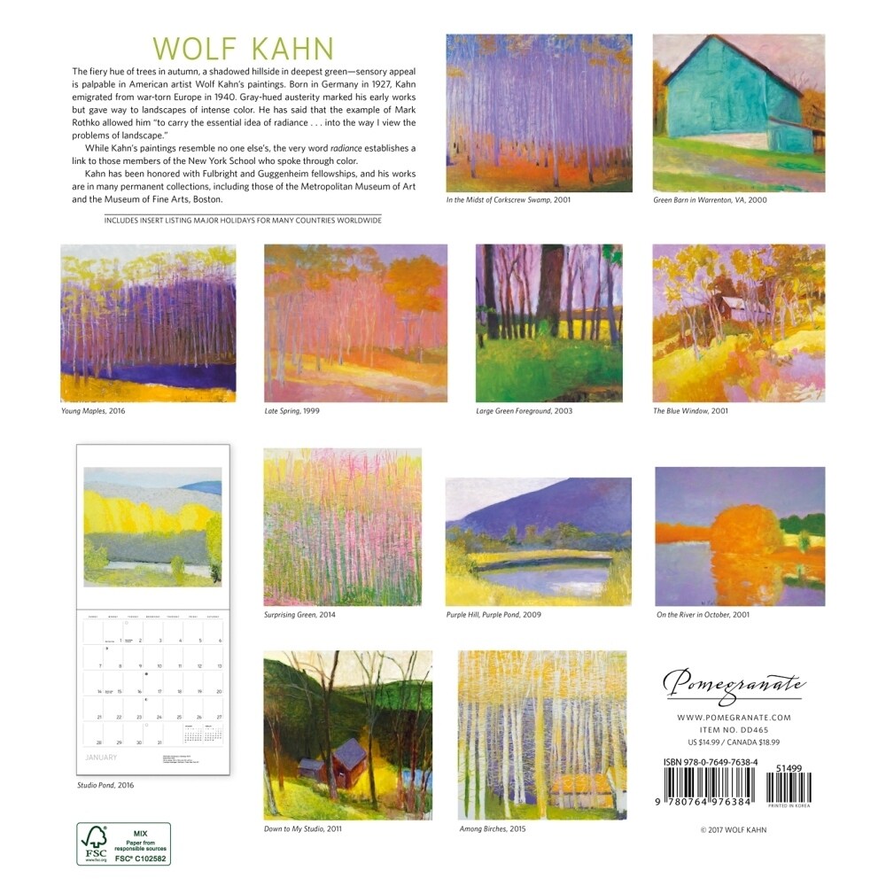 Shop Kahn Wall Calendar Contemporary Art By Pomegranate