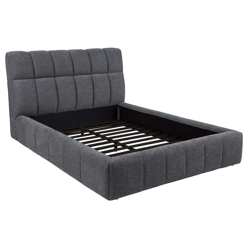 Nollet 48-inch Upholstered Platform Bed - Grey - Queen