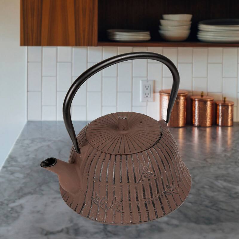 Creative Home 40 oz Brown Cast Iron Tea Pot