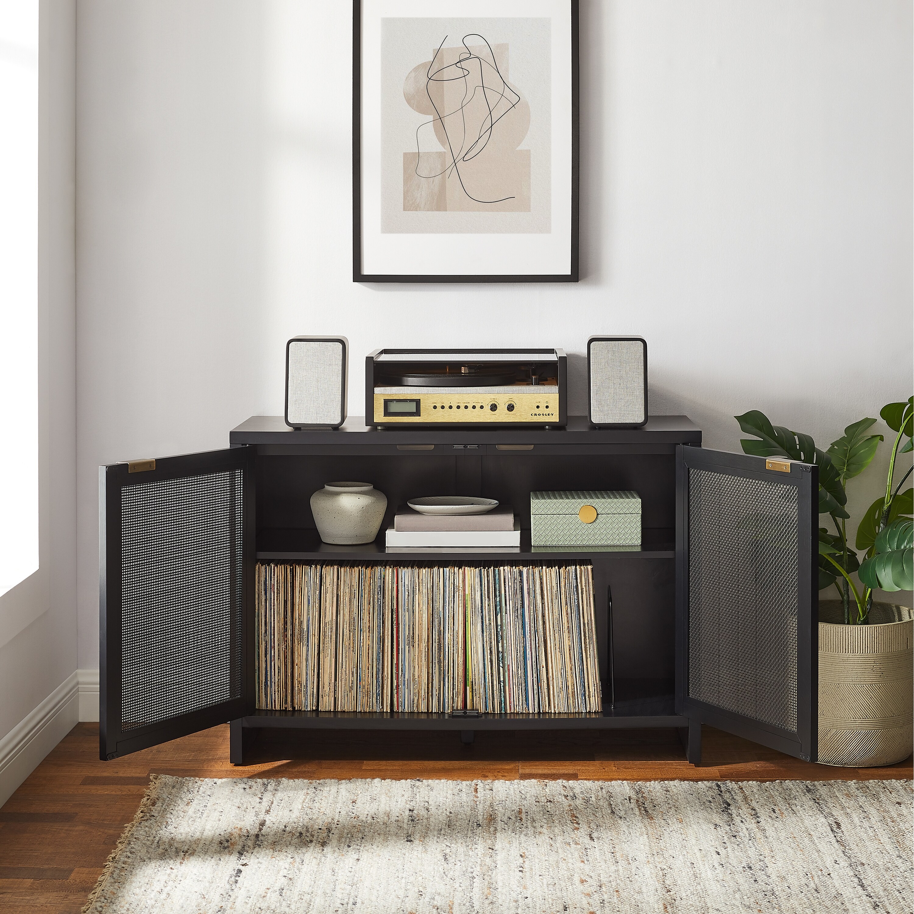 Crosley Kenji Record Player Cabinet With Vinyl Storage - On Sale