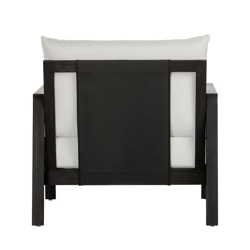 Christopher Knight Home - Arno Mid-Century Modern Outdoor Acacia Wood Sofa Seating Set with Cushions and Coffee Table