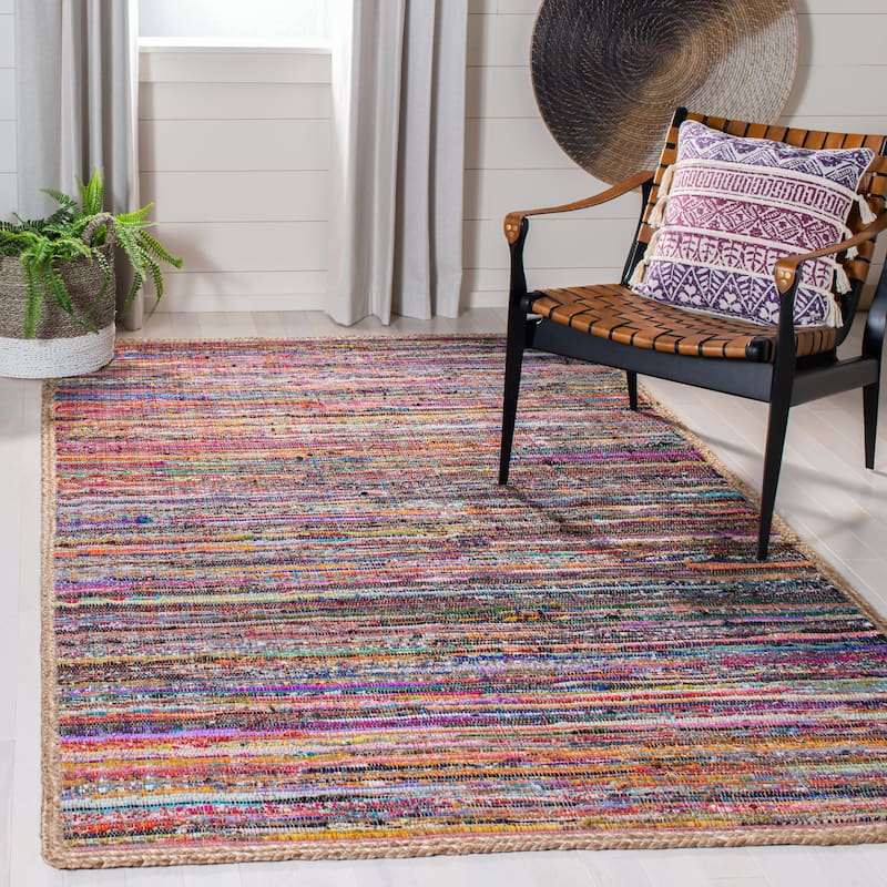 SAFAVIEH Handmade Montauk Ophely Casual Cotton Rug - 5' x 8' - Multi/Natural