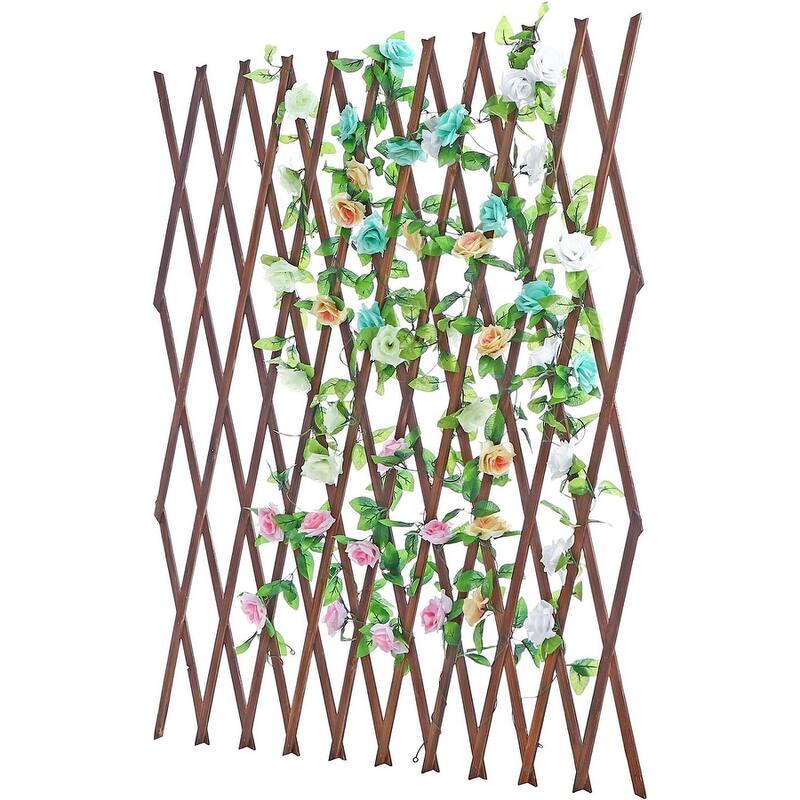 Nature Wood Trellis, Expandable Wall Lattice Panels for Outside