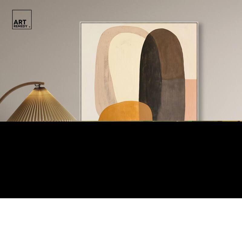 Burnt Ochre Orbit Canvas by Art Remedy