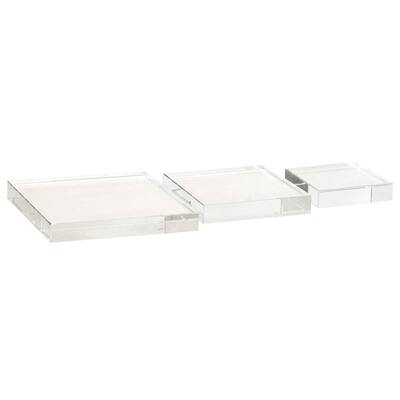 Harp & Finial Lismore Crystal Trays Risers - Set Of 3 - Clear