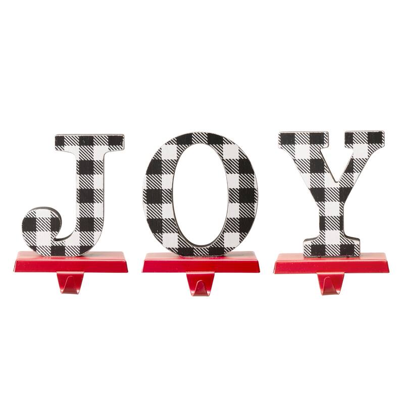 Glitzhome 6-7" H Heavy Duty Christmas NOEL Stocking Holders Mantel Ornament