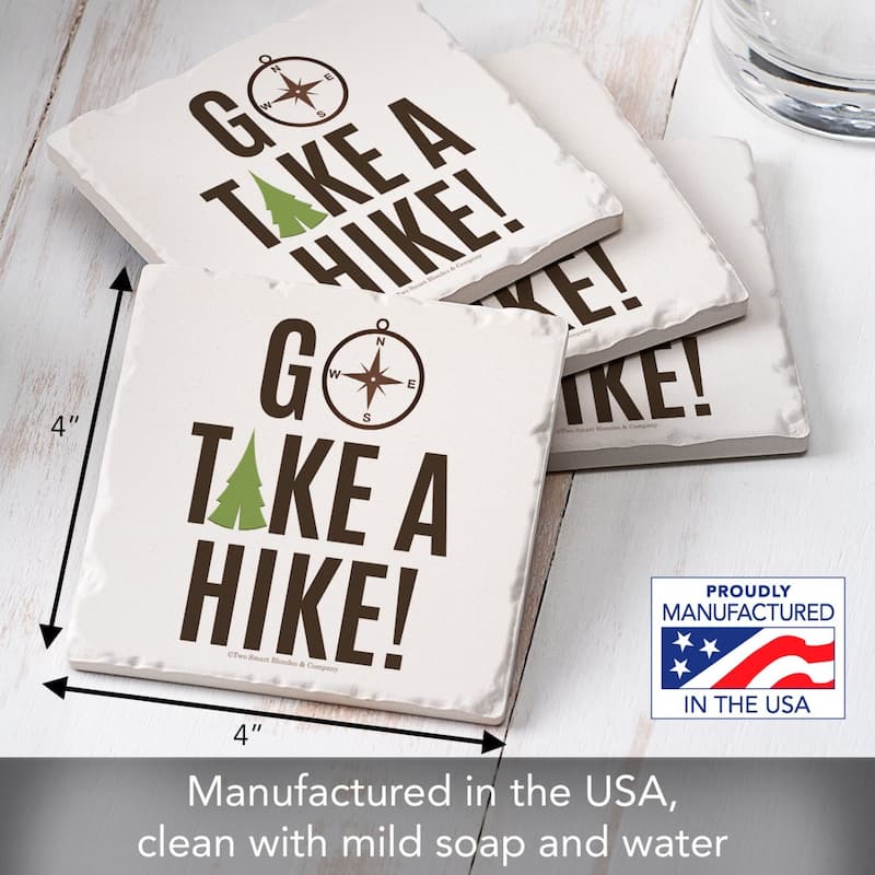 4-Pack Absorbent Stone Coasters with Protective Cork Backing 4" Square Made in The USA Easily Wipes Clean - multi