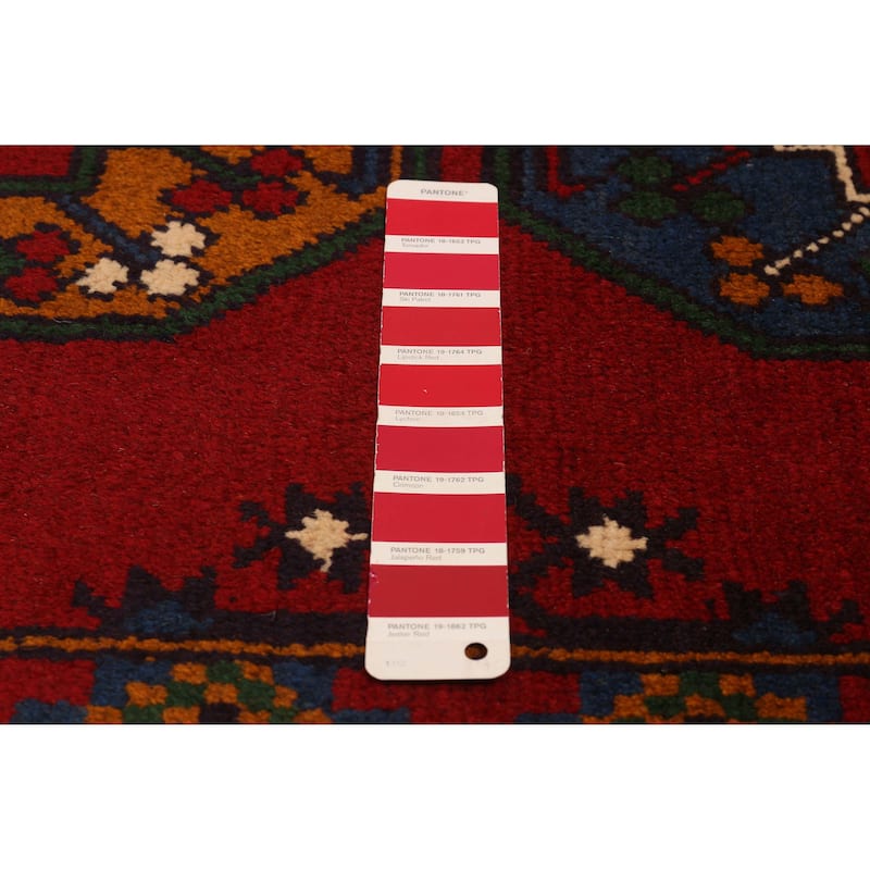 ECARPETGALLERY Hand-knotted Uzbek Kargahi Red Wool Rug - 8'1 x 11'8